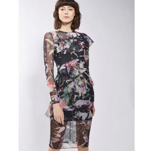 NWT! TOPSHOP sheer floral midi dress, 2